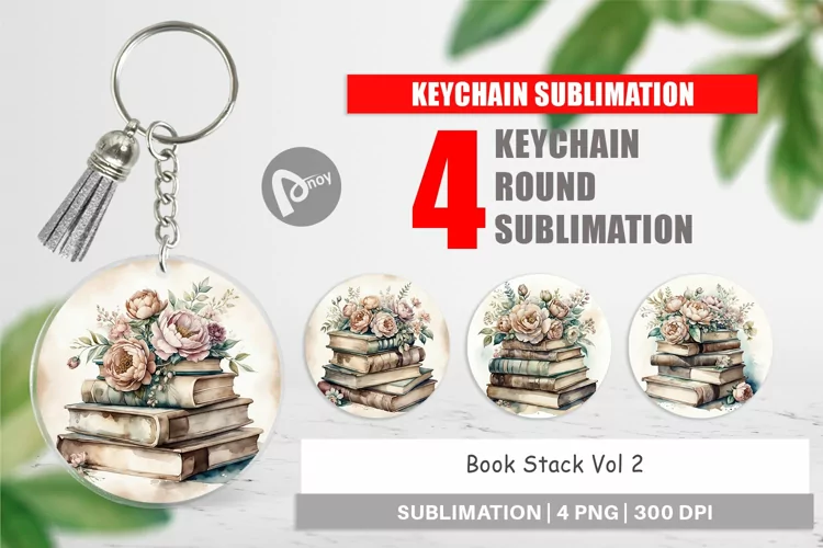 Keychain Book Stack