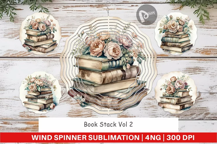 Wind Spinner Book Stack