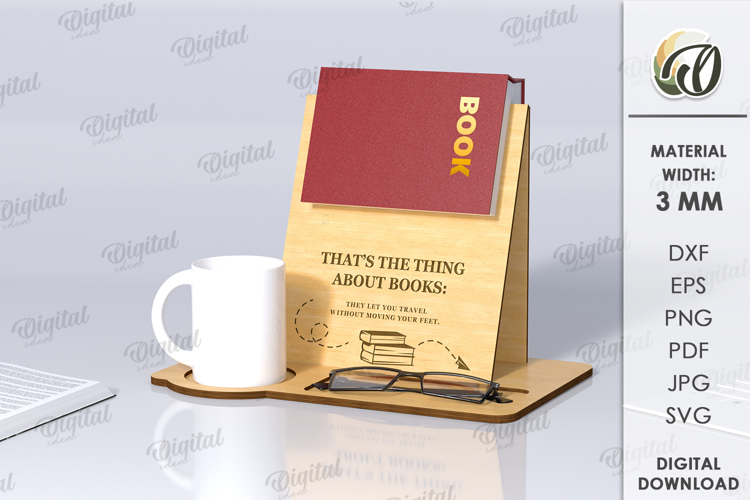 Book Stand Laser Cut. Book Holder SVG