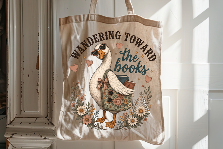 Book Tote Bag Sublimation Design | School Reading Tote Bag