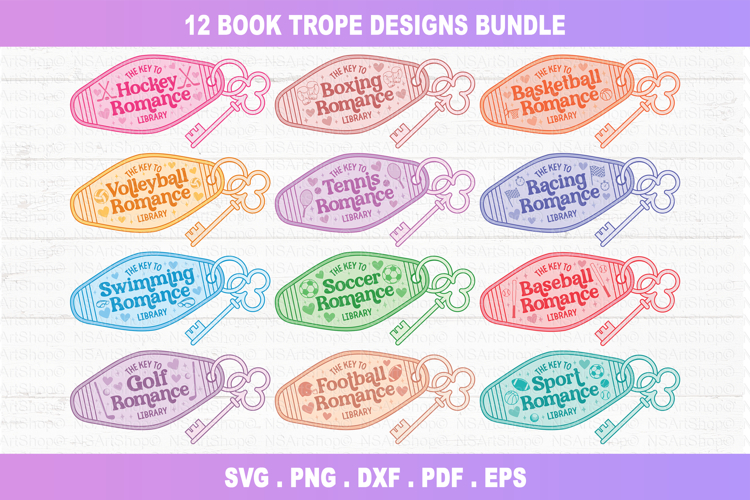 Sport Romance Book Tropes SVG Bundle, Hockey PNG Bookish