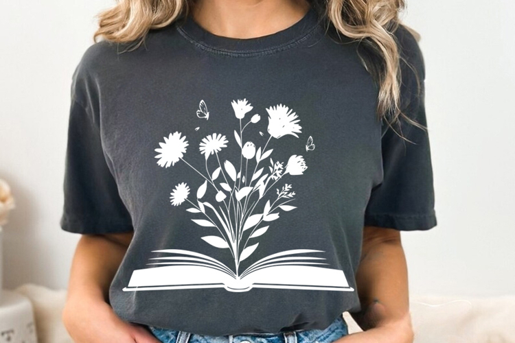 Floral Book SVG PNG, Book Flower Svg Design, Flowers Growing