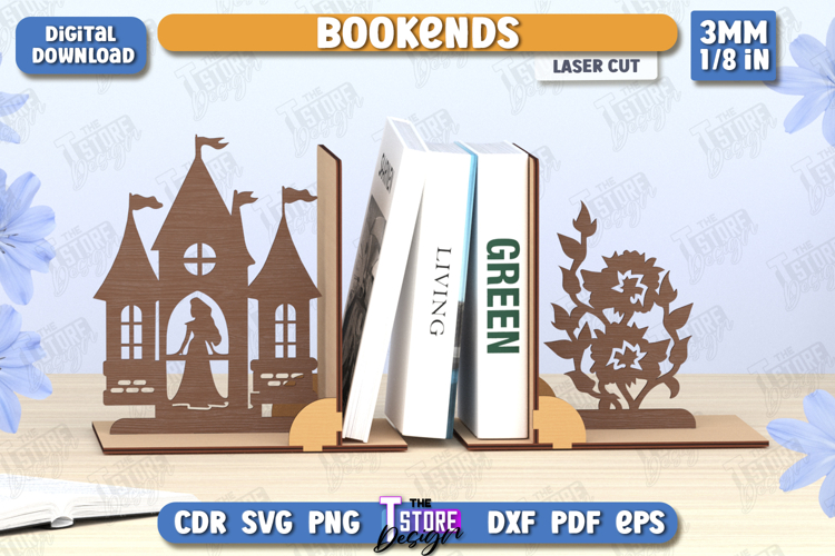 Bookends Laser Cut | Book Stopper | Books Holder | Castle