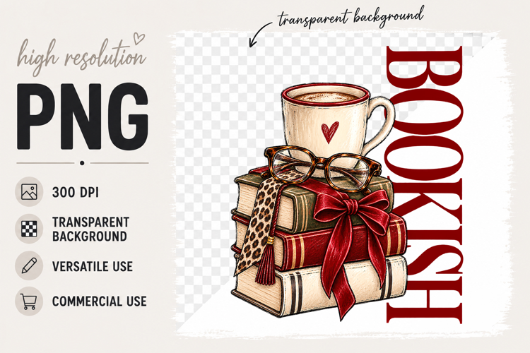 Bookish png, Book Christmas png, Sublimation Design