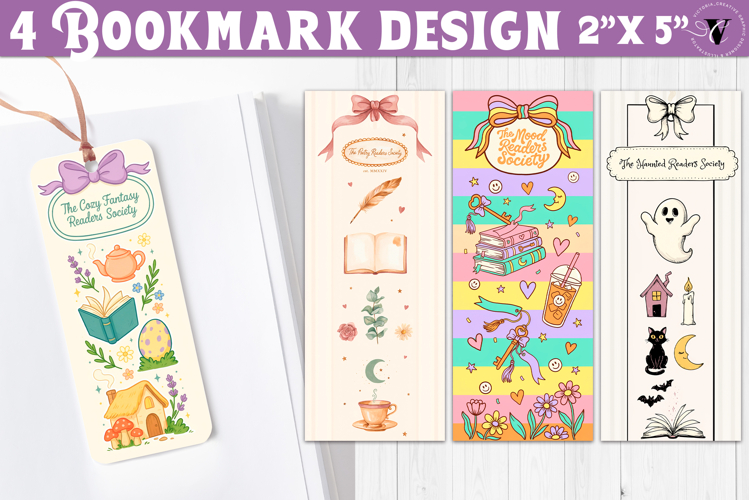 4 Bookish Bookmarks | Book Lover Bookmark designs