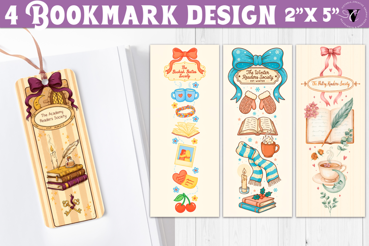 4 Bookish Bookmarks | Book Lover Bookmark designs