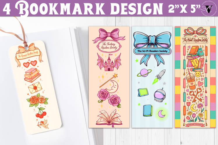 4 Bookish Bookmarks | Book Lover Bookmark designs