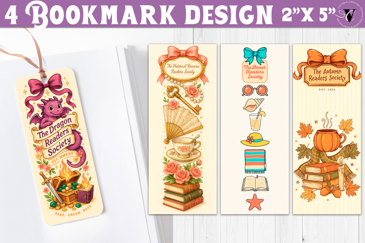 4 Bookish Bookmarks | Book Lover Bookmark designs