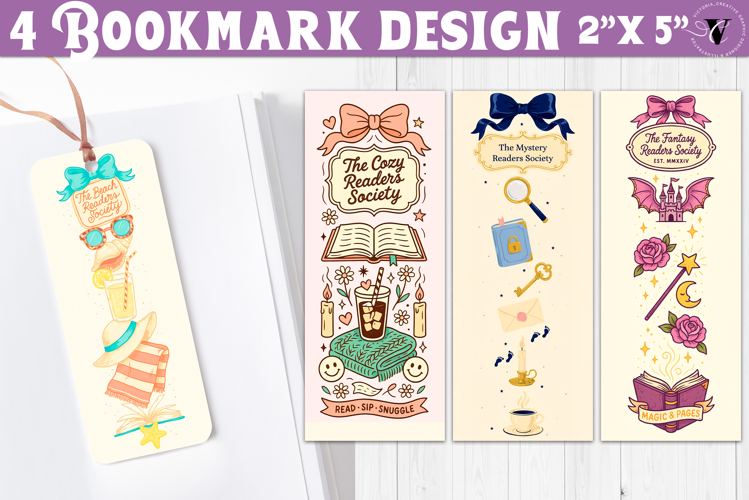 4 Bookish Bookmarks | Book Lover Bookmark designs