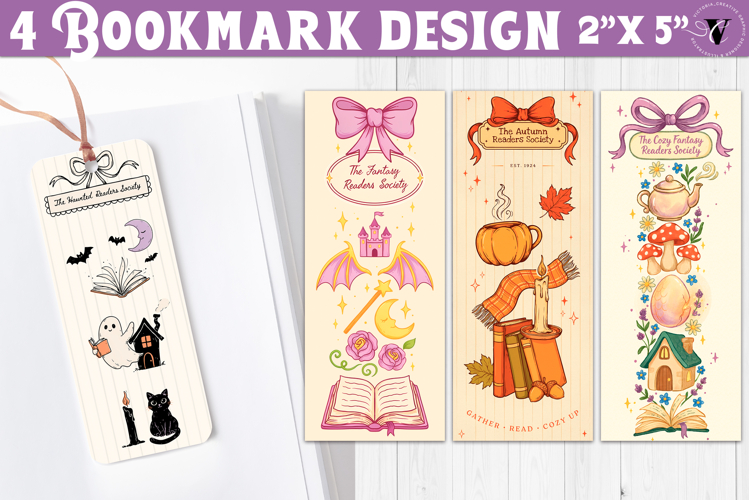 4 Bookish Bookmarks | Book Lover Bookmark designs