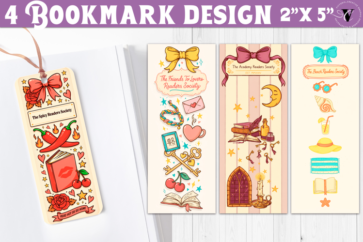 4 Bookish Bookmarks | Book Lover Bookmark designs