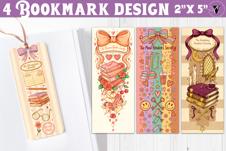 4 Bookish Bookmarks | Book Lover Bookmark designs