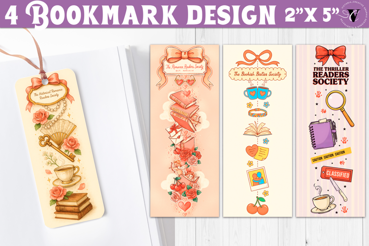 4 Bookish Bookmarks | Book Lover Bookmark designs