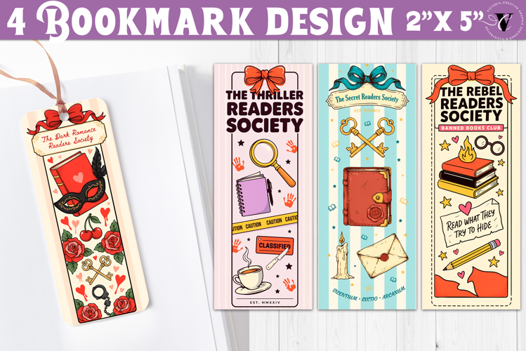 4 Bookish Bookmarks | Book Lover Bookmark designs