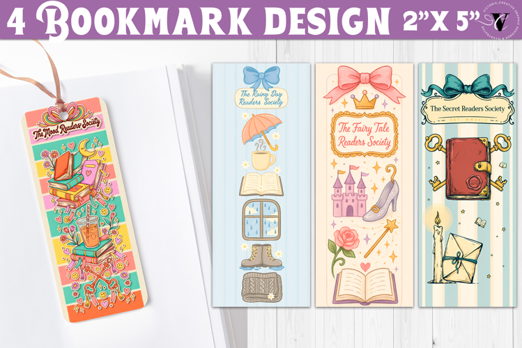 4 Bookish Bookmarks | Book Lover Bookmark designs