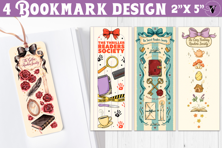 4 Bookish Bookmarks | Book Lover Bookmark designs