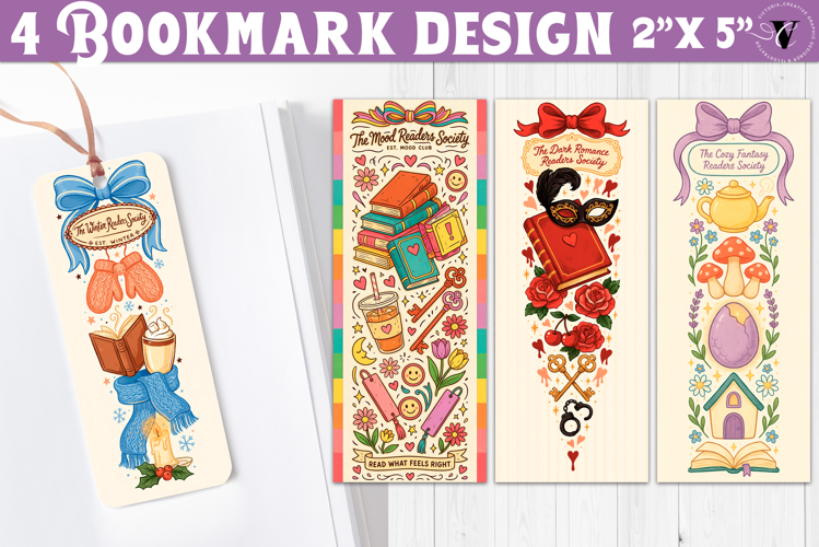 4 Bookish Bookmarks | Book Lover Bookmark designs