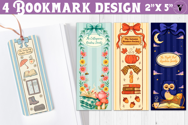 4 Bookish Bookmarks | Book Lover Bookmark designs