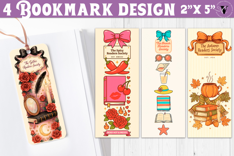 4 Bookish Bookmarks | Book Lover Bookmark designs