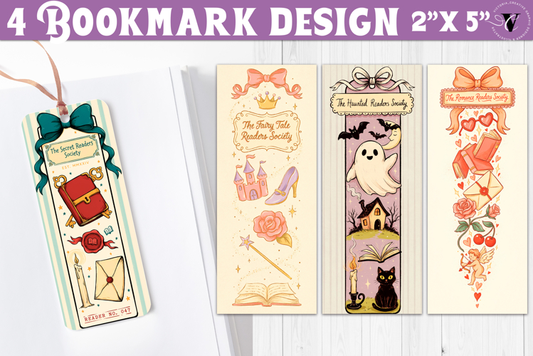 4 Bookish Bookmarks | Book Lover Bookmark designs