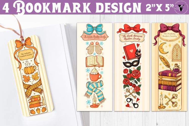 4 Bookish Bookmarks | Book Lover Bookmark designs