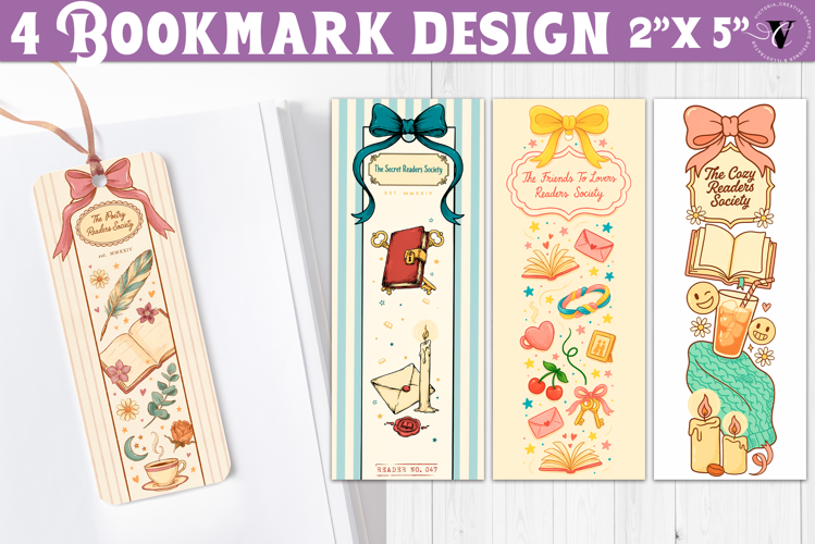 4 Bookish Bookmarks | Book Lover Bookmark designs