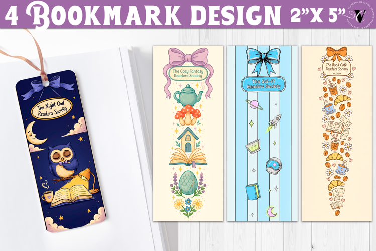 4 Bookish Bookmarks | Book Lover Bookmark designs