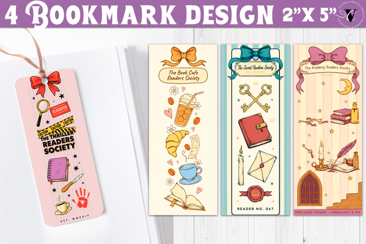 4 Bookish Bookmarks | Book Lover Bookmark designs