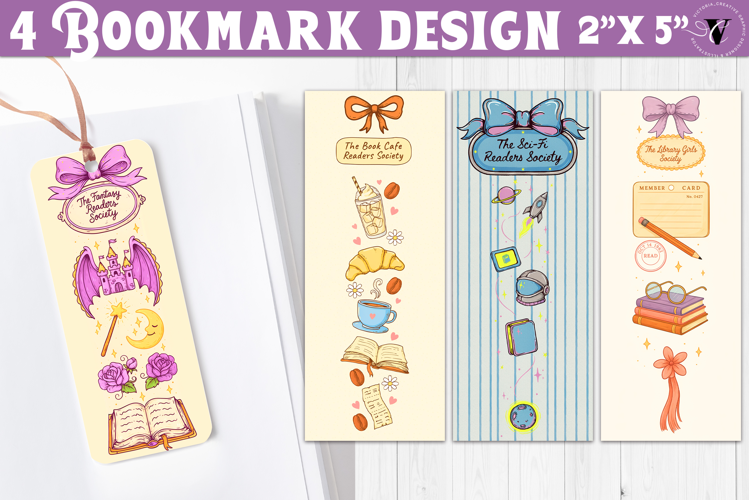 4 Bookish Bookmarks | Book Lover Bookmark designs