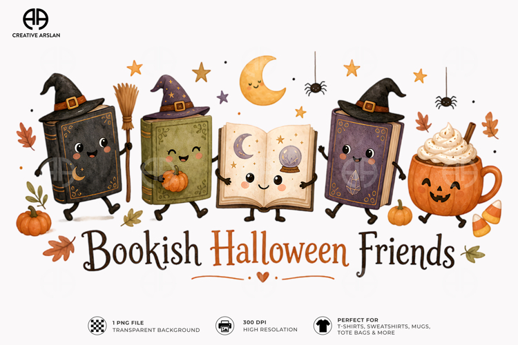 Bookish Halloween Friends Reader | Halloween T-Shirt Design