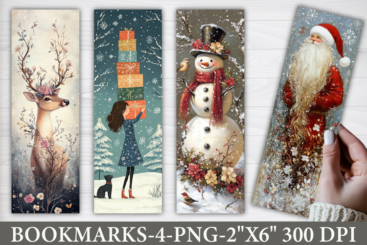 Whimsical Christmas Printable Bookmarks