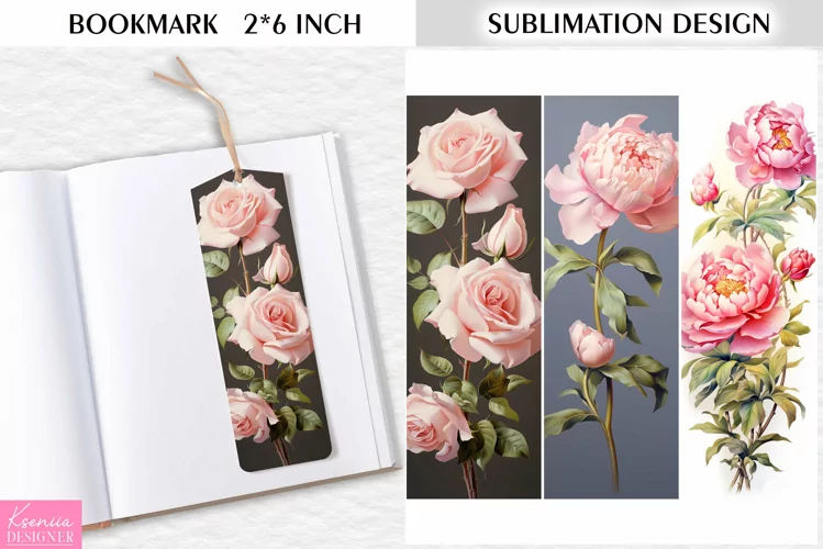 Flower Bookmark Sublimation Design|Vintage Floral Printable
