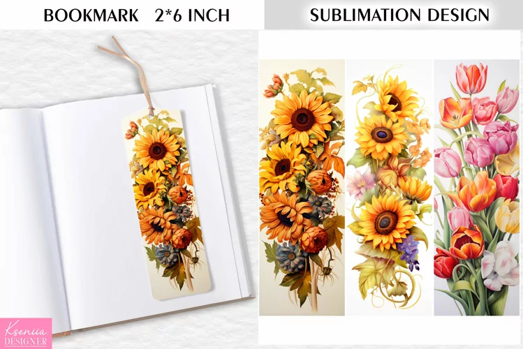 Flower Bookmark Sublimation Design|Vintage Floral Printable