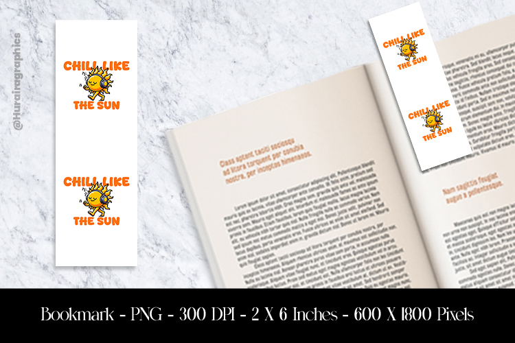 Chill Like the Sun Bookmark Sublimation Design PNG