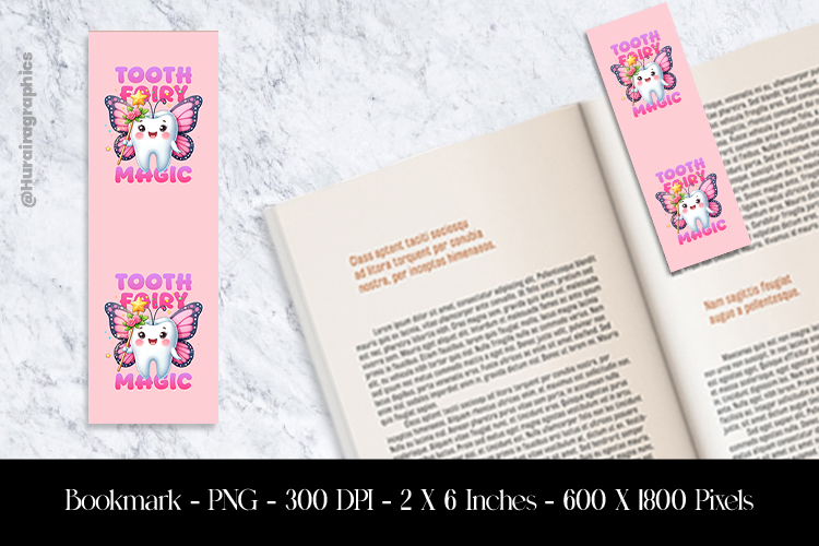 Tooth Fairy Magic Bookmark Sublimation Design PNG