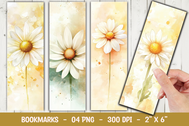 Yellow Daisy Floral Bookmark Sublimation example image 1