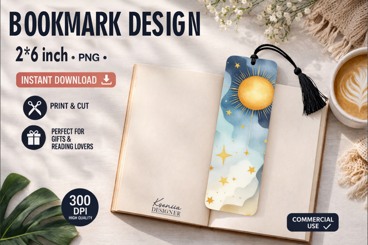 Celestial Printable Bookmark|Easy to Print at Home
