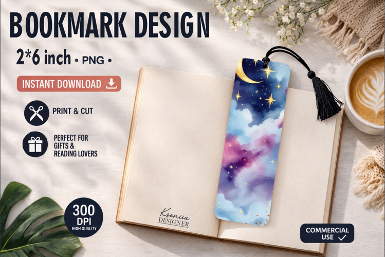Celestial Printable Bookmark|Easy to Print at Home