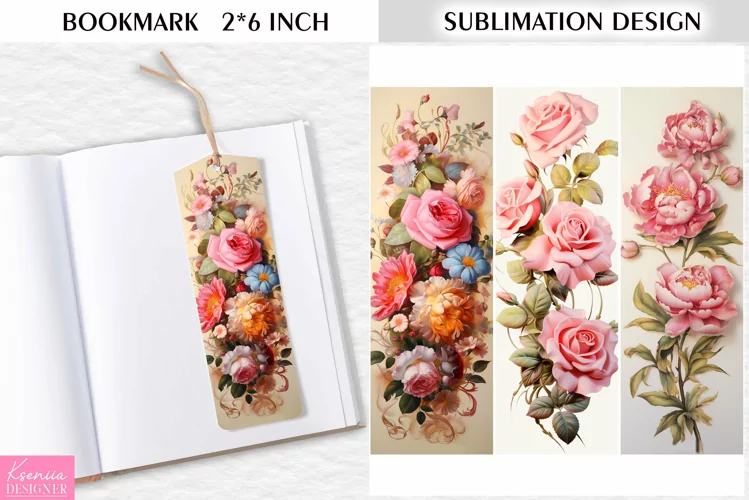 Flower Bookmark Sublimation Design|Vintage Floral Printable