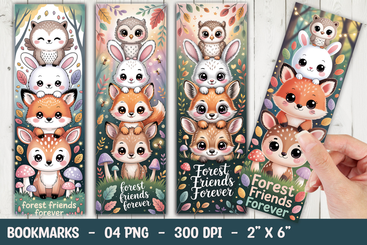 Forest Animals Bookmark Sublimation