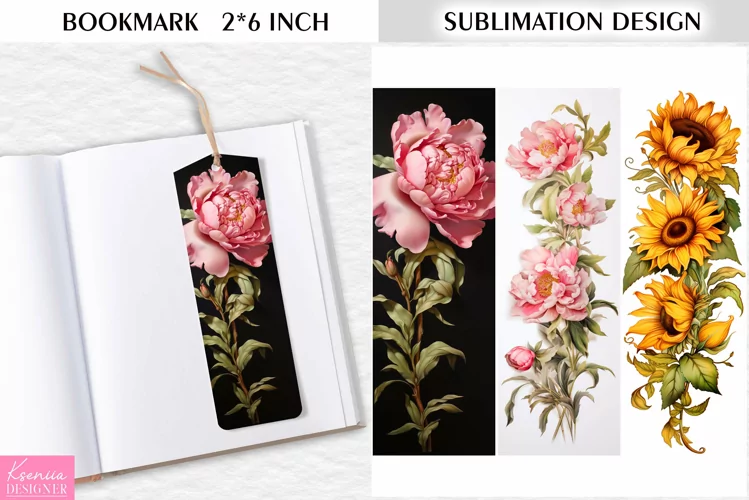 Flower Bookmark Sublimation Design|Vintage Floral Printable