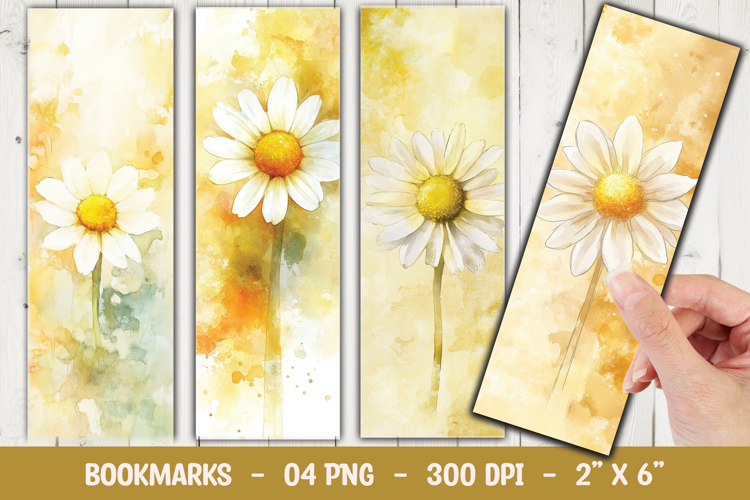 Sunny Daisy Floral Bookmark Sublimation example image 1