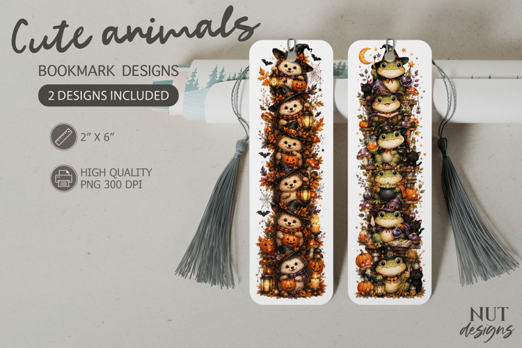 Cute Halloween Animal Woodland Hedgehog, Frog witches