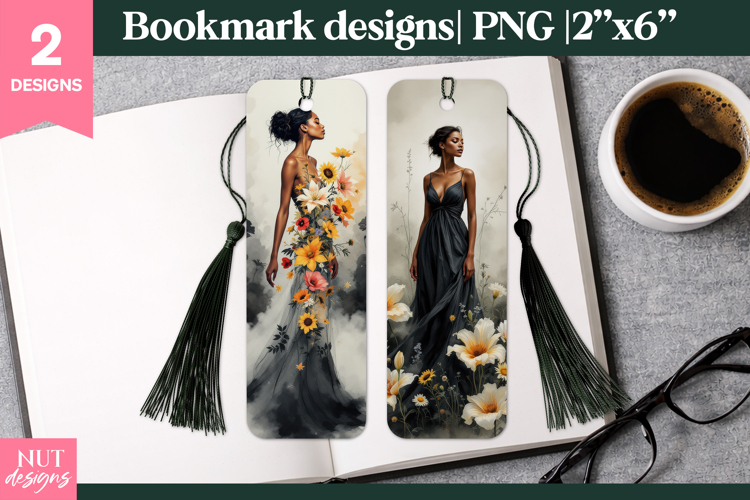 Fashion Bookmark printable Wildflowers Woman Bookmarks