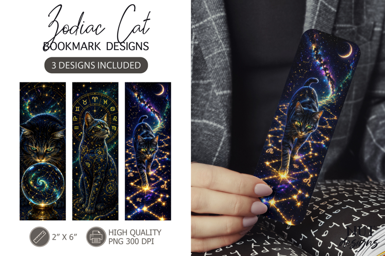 Zodiac Cat Bookmark Astrology Galaxy Cat bookmark