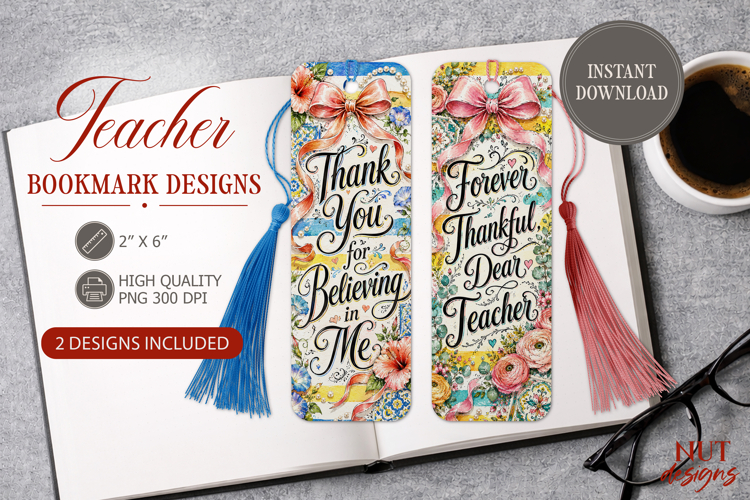 Gratitude to the teacher Teacher Bookmark floral bookmark