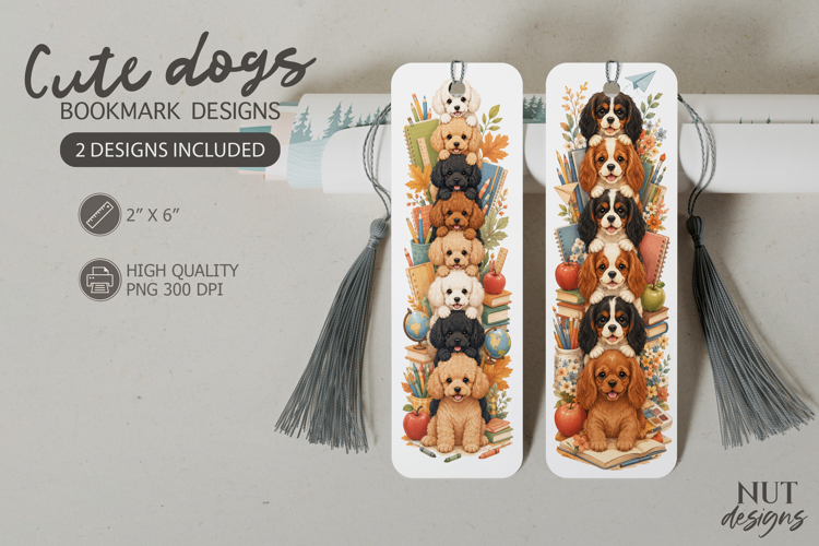 Cartoon School dogs bookmark, teacher bookmark gift puppy
