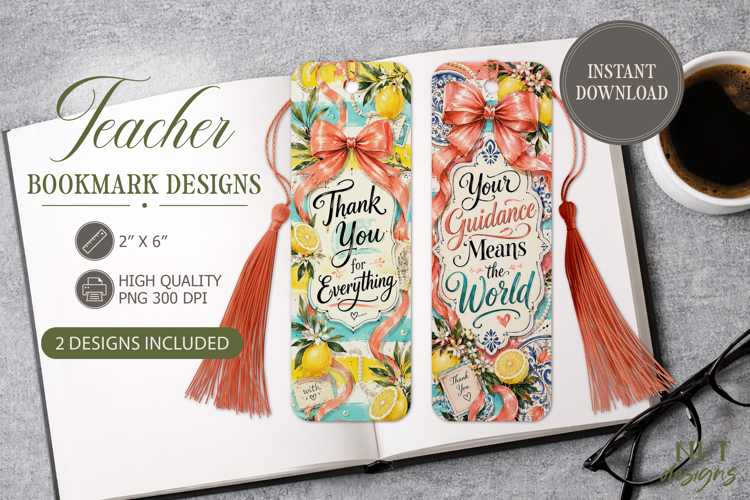Teacher Bookmark PNG Teacher appreciation bookmark Thank You example image 1