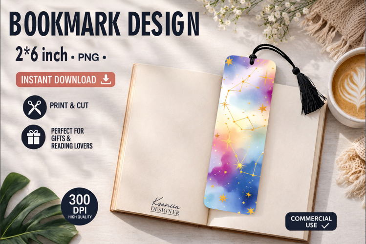 Celestial Printable Bookmark|Easy to Print at Home