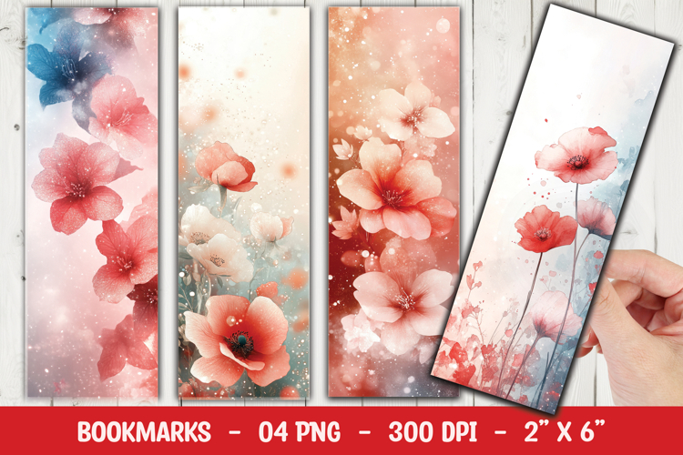 Soft Peach Floral Bookmark Sublimation example image 1
